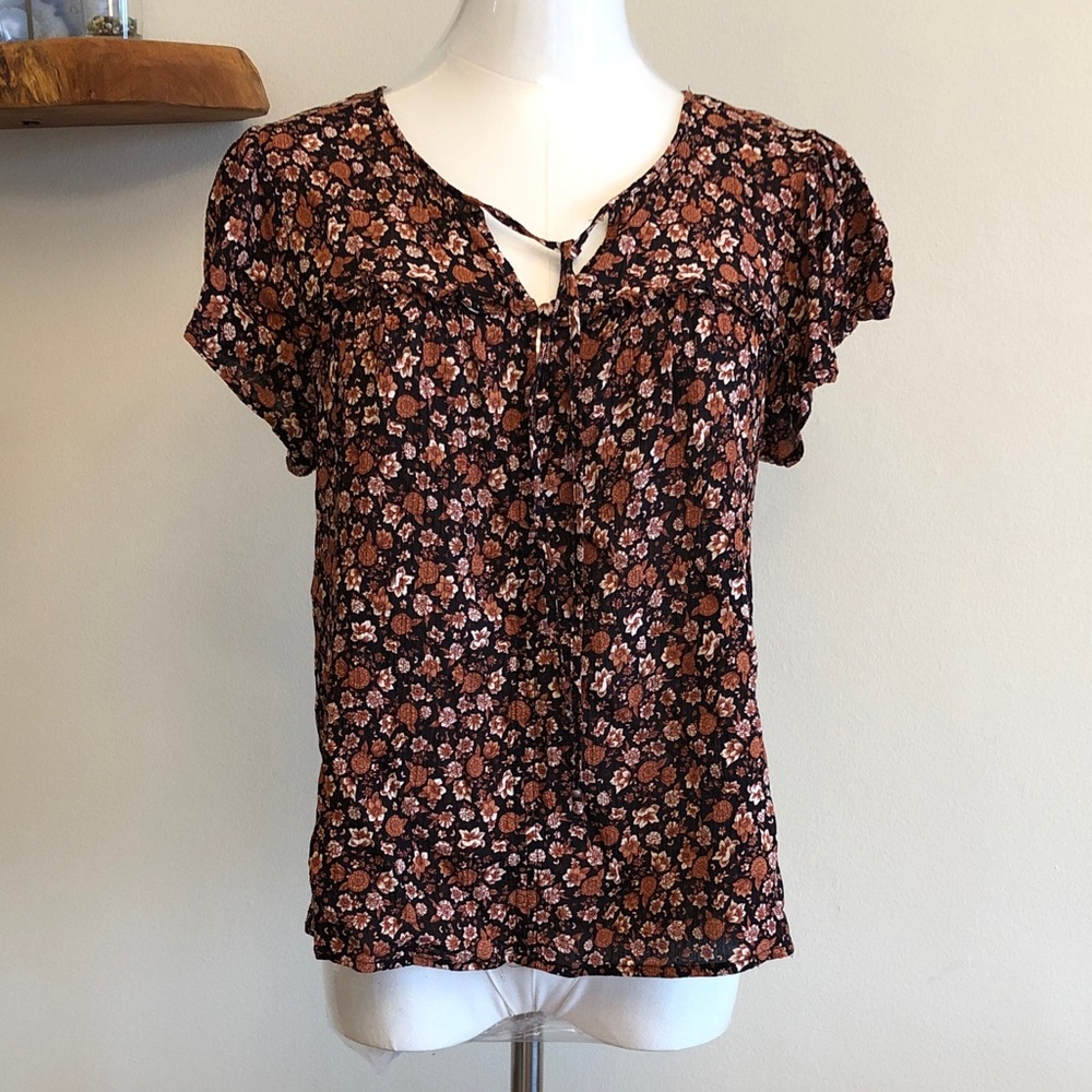 Gentle Fawn Black and Pink Floral Blouse